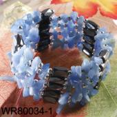 36inch Blue Aventurine Chip Stone Magnetic Wrap Bracelet Necklace All in One Set